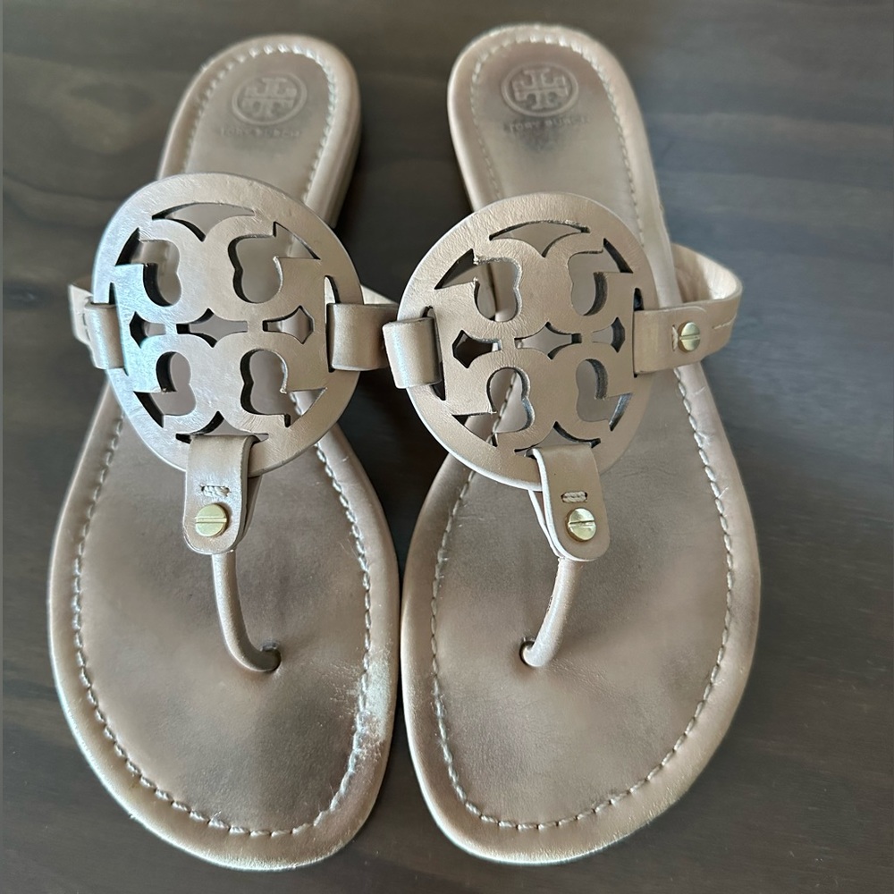 Tory Burch Miller Sandals. Size - 10 womens. Color - Tan.